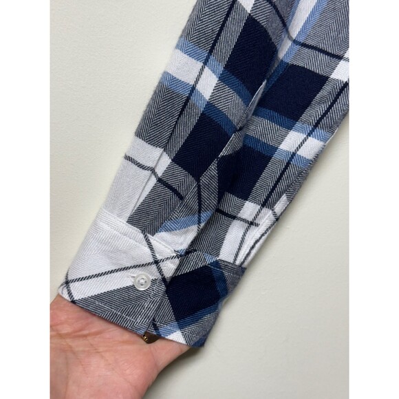 RAILS Dylan Cropped Plaid Button Up Shirt Sapphire, Sz L - Picture 4 of 9